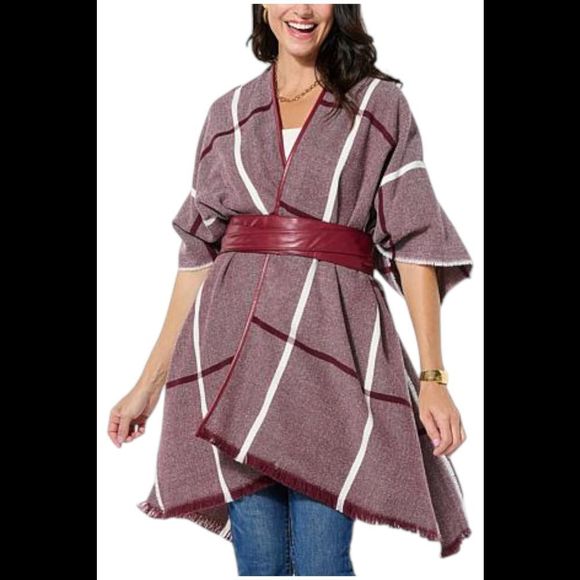 Vince Camuto Women's 2-piece Matching Topper & Belt Set Wine - Regular - Picture 1 of 1